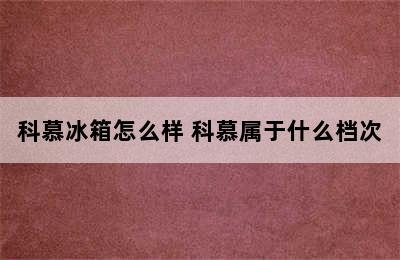 科慕冰箱怎么样 科慕属于什么档次